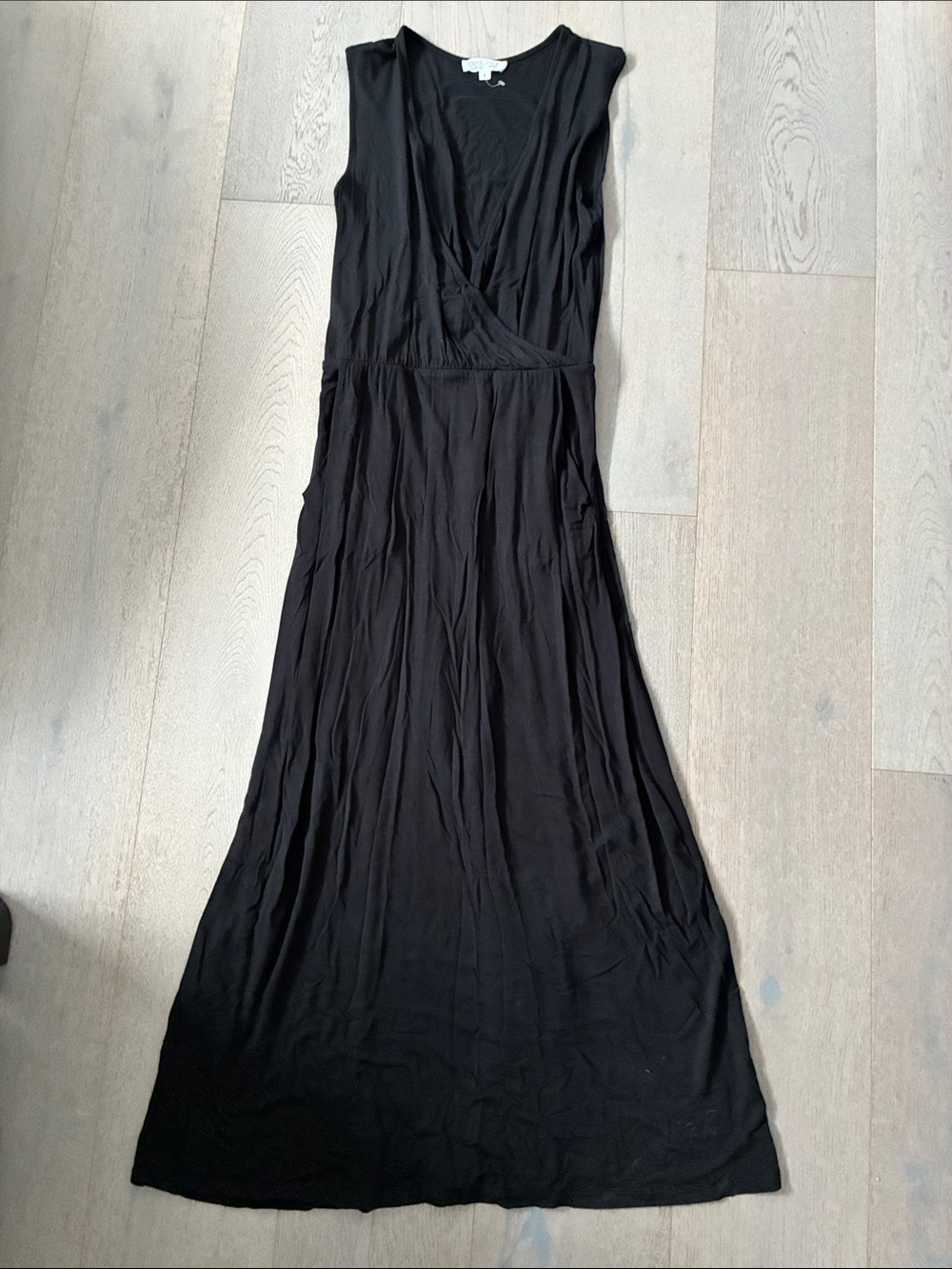 C’est Moi - BAMBOO Black Sleeveless Wrap-Style Maxi Dress - NWOT
